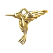 Breloque colibri 13 mm en Argent 925 doré à l'or fin x1|raw }}