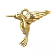 Breloque colibri 13 mm en Argent 925 doré à l'or fin x1