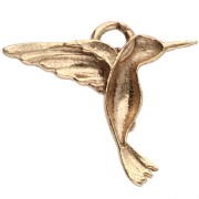Breloque colibri 12.5x13.8 mm - Argent 925 doré à l'or fin x1