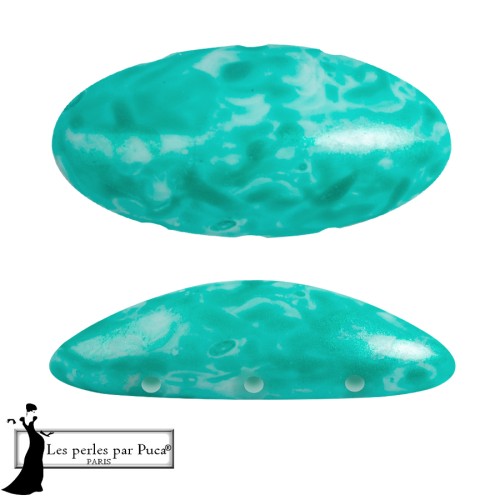 Athos 3D 3 trous® par Puca® 20x10 mm - Mishmash Emerald x1