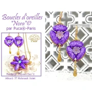 Athos 3D 3 trous® par Puca® 20x10 mm - Mishmash Violet x1