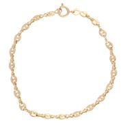 Bracelet maille Grain de café 3.6 mm - Plaqué Or 3 microns x17cm