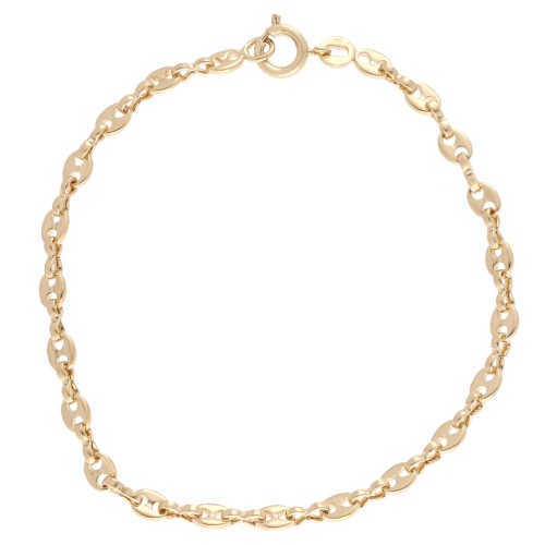 Bracelet maille Grain de café 3.6 mm - Plaqué Or 3 microns x17cm