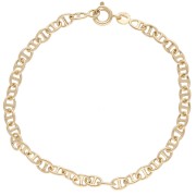 Bracelet maille Marine 3.8 mm - Plaqué Or 3 microns x17cm