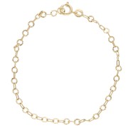 Bracelet maille Fantaisie cercle strié 3.15 mm - Plaqué Or 3 microns x17cm