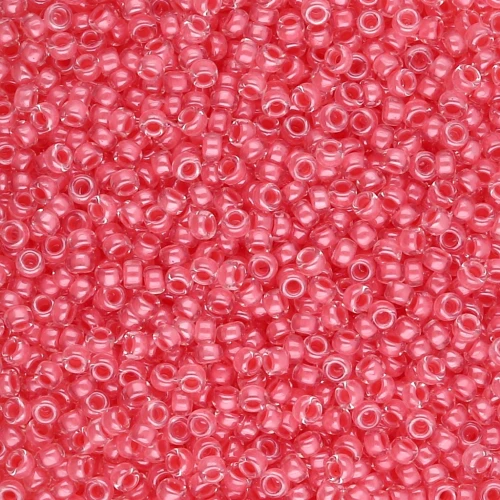 Rocaille Miyuki 15/0 204 - Coral Lined Crystal x8g
