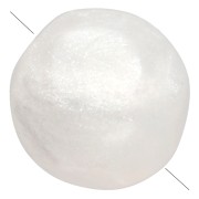 Perles rondes irrégulières facettées 8 mm résine opaque - Blanc nacré x8