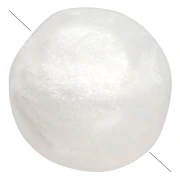 Perles rondes irrégulières facettées 8 mm résine opaque - Blanc nacré x8