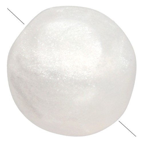 Perles rondes irrégulières facettées 8 mm résine opaque - Blanc nacré x8