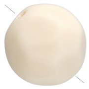 Perles rondes irrégulières facettées 8 mm résine opaque - Ecru x8