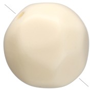 Perles rondes irrégulières facettées 10 mm résine opaque - Ecru x6