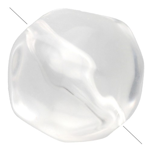 Perles rondes irrégulières facettées 10 mm résine transparente - Crystal x6