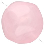 Perles rondes irrégulières facettées 10 mm résine translucide Rose clair marbré x6