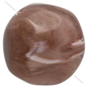 Perles rondes irrégulières facettées 12 mm en résine opaque - Cacao marbré x4