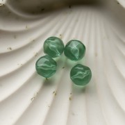 Perles rondes irrégulières facettées 12 mm résine transparente - Vert mousse x4