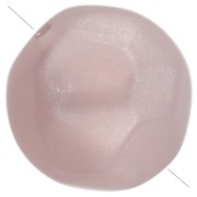 Perles rondes irrégulières facettée 12mm résine transparente - Vieux rose nacré x4