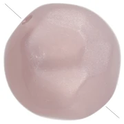Perles rondes irrégulières facettée 12mm résine transparente - Vieux rose nacré x4