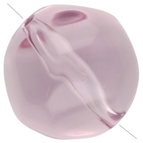 Perles rondes irrégulières facettées 12 mm résine transparente - Parme x4