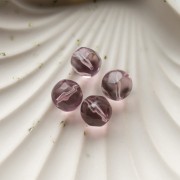 Perles rondes irrégulières facettées 12 mm résine transparente - Parme x4