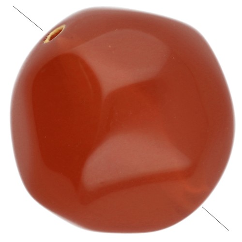 Perles rondes irrégulières facettées 12 mm résine transparente - Brique x4