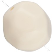 Perles rondes irrégulières facettées 12 mm en résine opaque - Ecru x4