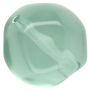 Perles rondes irrégulières facettées 14 mm en résine transparente - Vert mousse x1