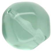 Perles rondes irrégulières facettées 14 mm en résine transparente - Vert mousse x1