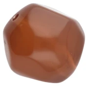 Perle ronde irrégulière facettée 14 mm résine transparente - Marron x1