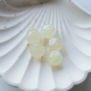 Perles rondes irrégulières facettées 14 mm en résine transparente - Champagne x1