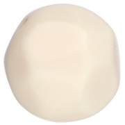 Perles rondes irrégulières facettées 14 mm en résine opaque - Ecru x1