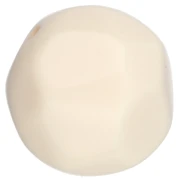 Perles rondes irrégulières facettées 14 mm en résine opaque - Ecru x1