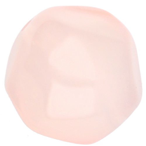 Perles rondes irrégulières facettées 14 mm en résine transparente - Rose pâle