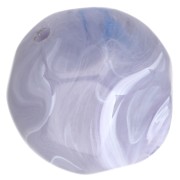 Perles rondes irrégulières facettées 14 mm en résine opaque - Gris glacier marbré