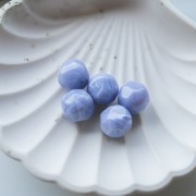 Perles rondes irrégulières facettées 14 mm en résine opaque - Gris glacier marbré