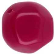 Perles rondes irrégulières facettées 14 mm en résine translucide - Fuchsia x1