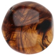 Perles rondes irrégulières facettées en résine 16 mm Topaz marbré x1