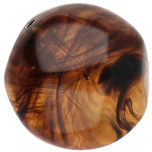 Perles rondes irrégulières facettées en résine 16 mm Topaz marbré x1