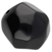 Perles rondes irrégulières facettées en résine 16 mm Noir x1