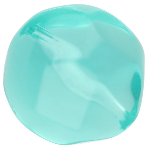 Perles rondes irrégulières facettées en résine 16 mm Aqua transparent x1