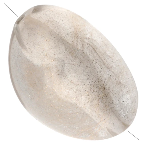 Perles nuggets irréguliers 13.5x9mm résine transparente - Crystal pailleté doré x8