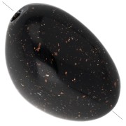 Noir - Perles nuggets irréguliers 13.5x9 mm en résine opaque - Noir pailleté doré x8 Perles nuggets irréguliers 13.5x9 mm en résine opaque - Noir pailleté doré x8