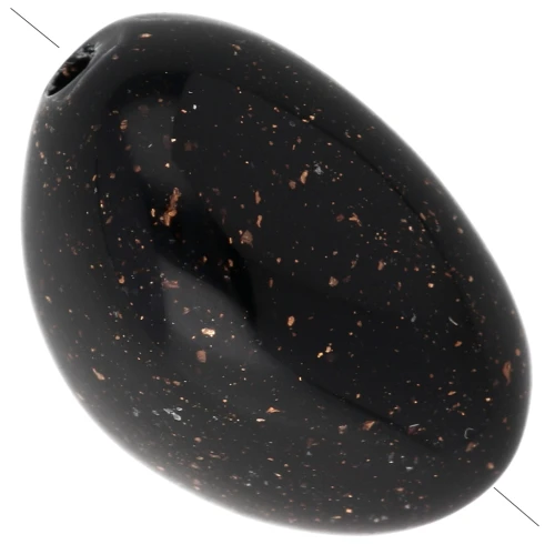 Perles nuggets irréguliers 13.5x9 mm en résine opaque - Noir pailleté doré x8