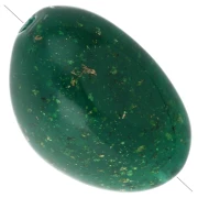 Perles nuggets irréguliers 13.5x9mm en résine opaque - Vert foncé pailleté doré x8