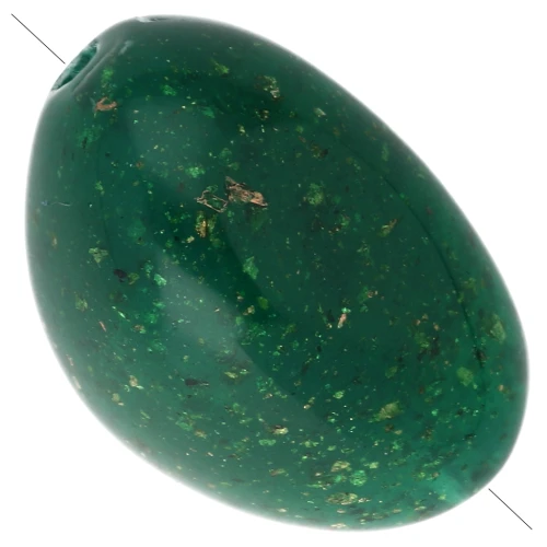 Perles nuggets irréguliers 13.5x9mm en résine opaque - Vert foncé pailleté doré x8