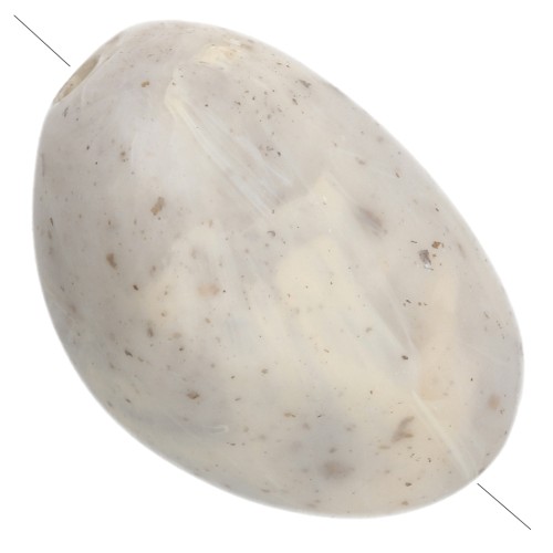 Perles nuggets irréguliers 13.5x9 mm en résine opaque - Lin marbré pailleté x8