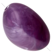 Perles nuggets irréguliers 13.5x9 mm en résine opaque - Violet marbré x8
