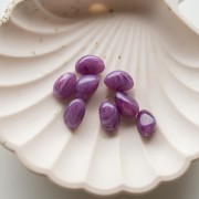Perles nuggets irréguliers 13.5x9 mm en résine opaque - Violet marbré x8