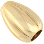 Perle olive en résine 25x17 mm - Doré x1