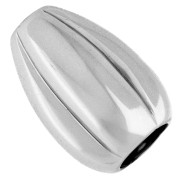 Perle olive en résine 25x17 mm - Argenté x1