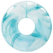 Pendentif donuts 21 mm en résine - Transparent - Marbré turquoise x1